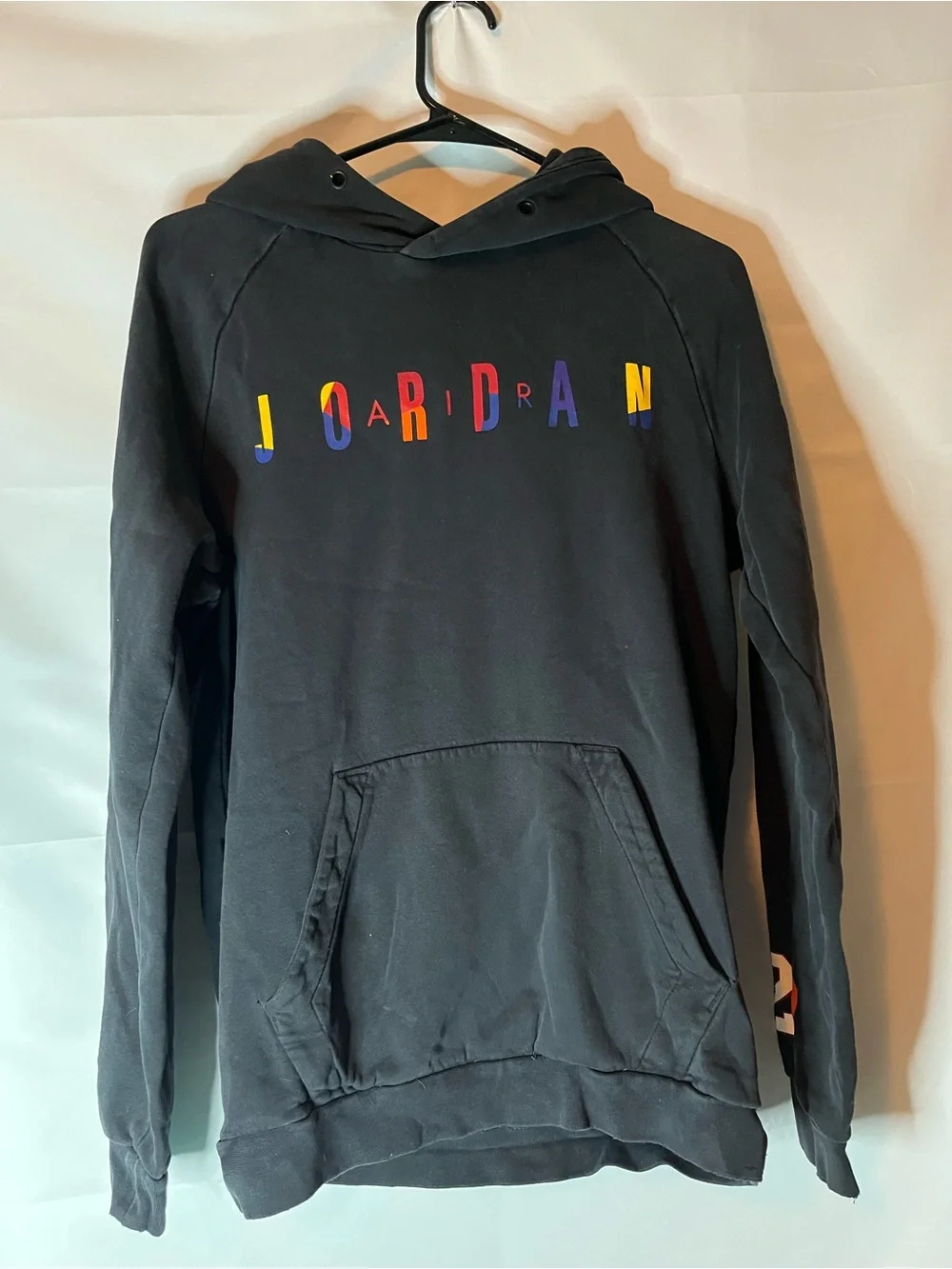Air Jordan Black Hoodie with Colorful Lettering